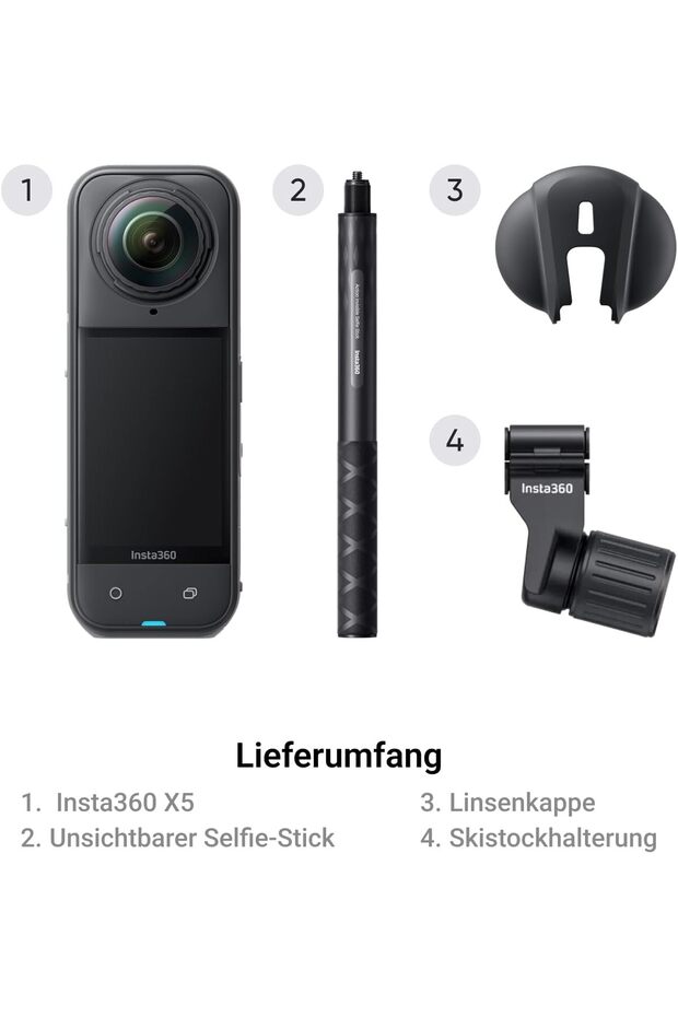 Camera video sport X5, 8K, Ski Bundle - 2