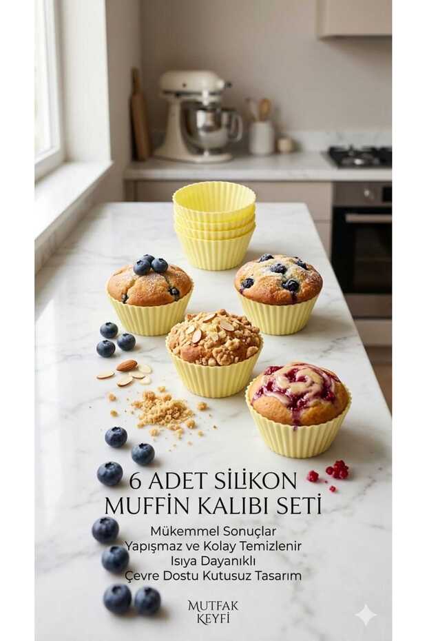 Set of 6 Silicone Mini Bundt Cake Pans - Non-Stick Sliced Portion Muffin and Tart Mold