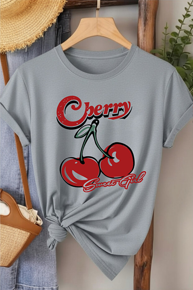 Cherry Sweat Girl Printed Women's T-Shirt