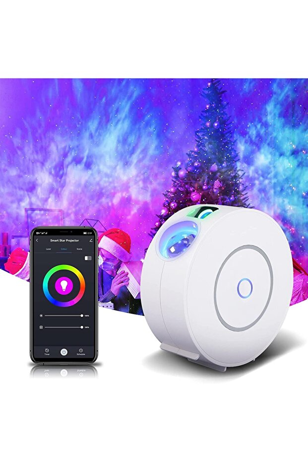 جهاز عرض النجوم الذكي - جهاز عرض ليزر LED RGB للنجوم، مع تطبيق ذكي، ومؤقت 24 ساعة