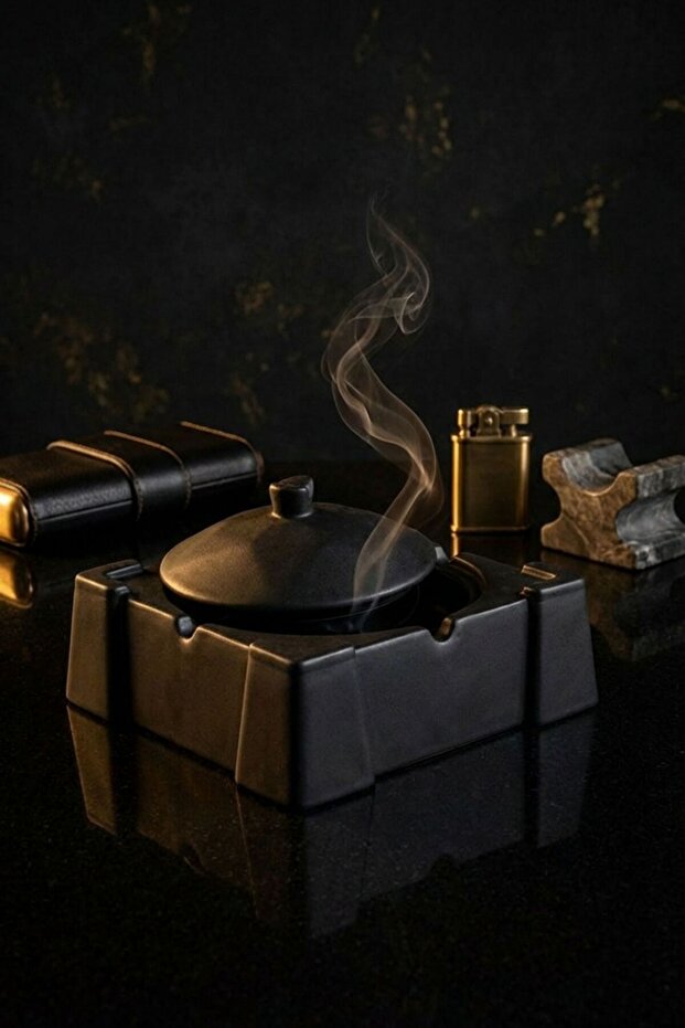 Ashtray Black Color Ash Tray Decorative Ashtray Model 11
