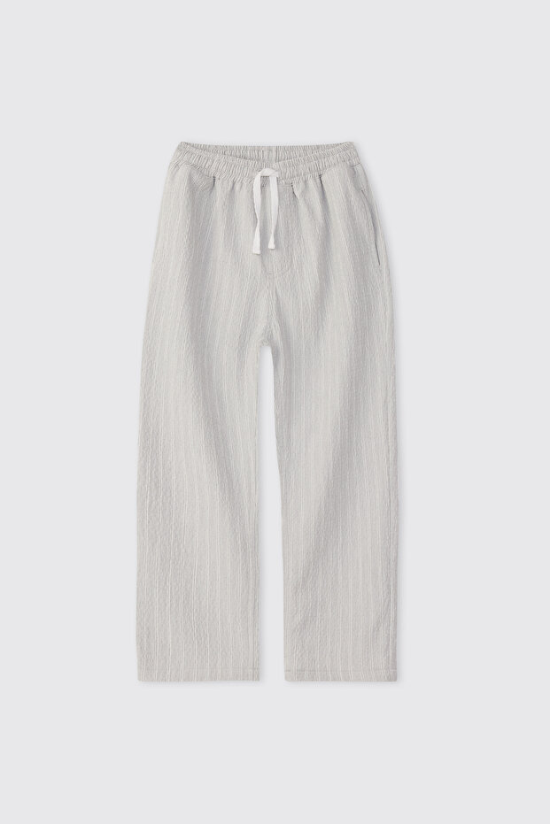 Boy's Striped Gray Trousers