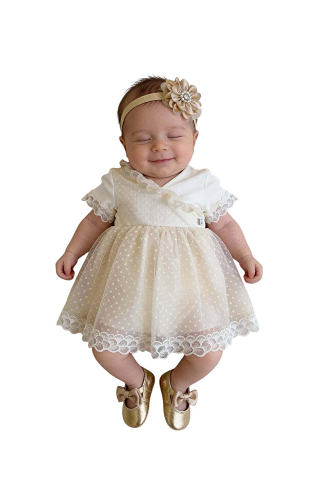 Vintage Baby Dress - Beige