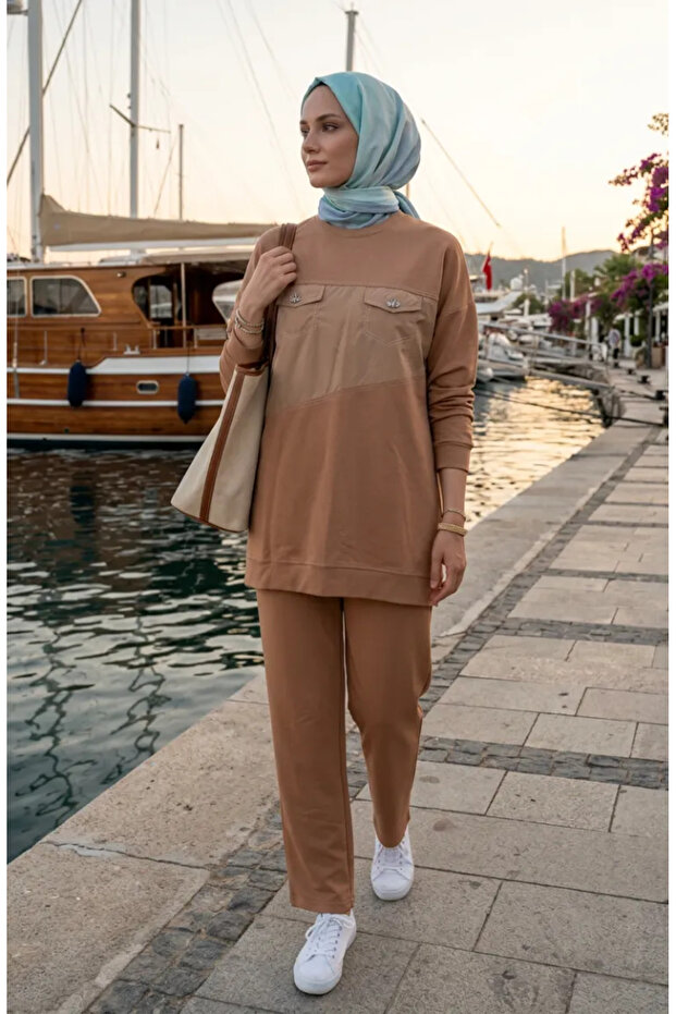 Pocket Detailed Double Suit 71149-05 Beige