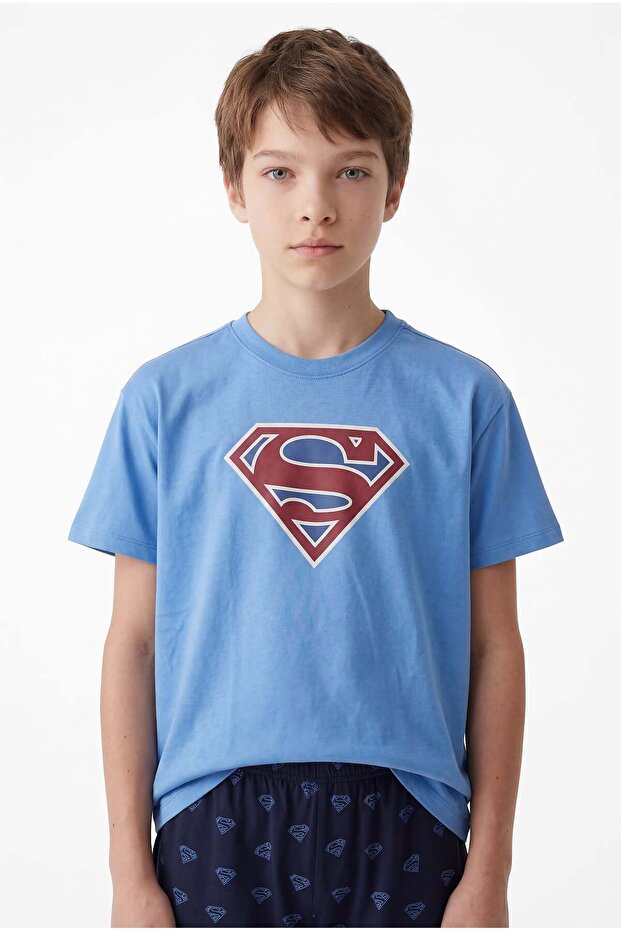 Erkek Çocuk Baskılı Basic Pijama Takımı - 4