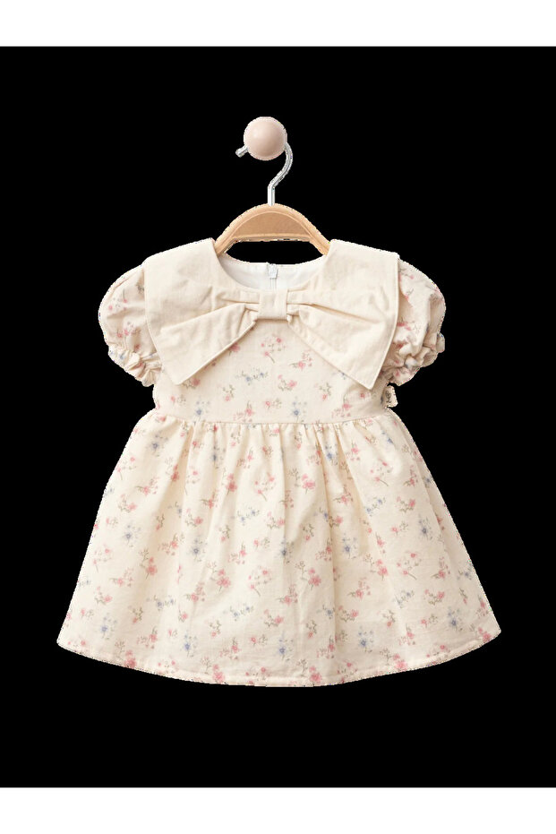 Floral Patterned Baby Girl Dress-Pink