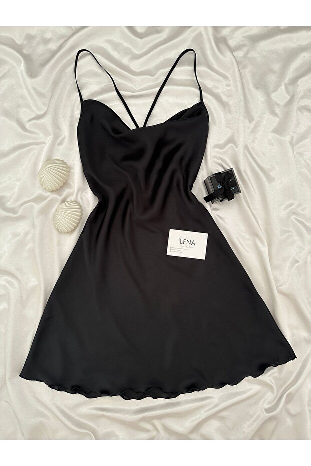 Women's Degaje Collar Satin Nightgown