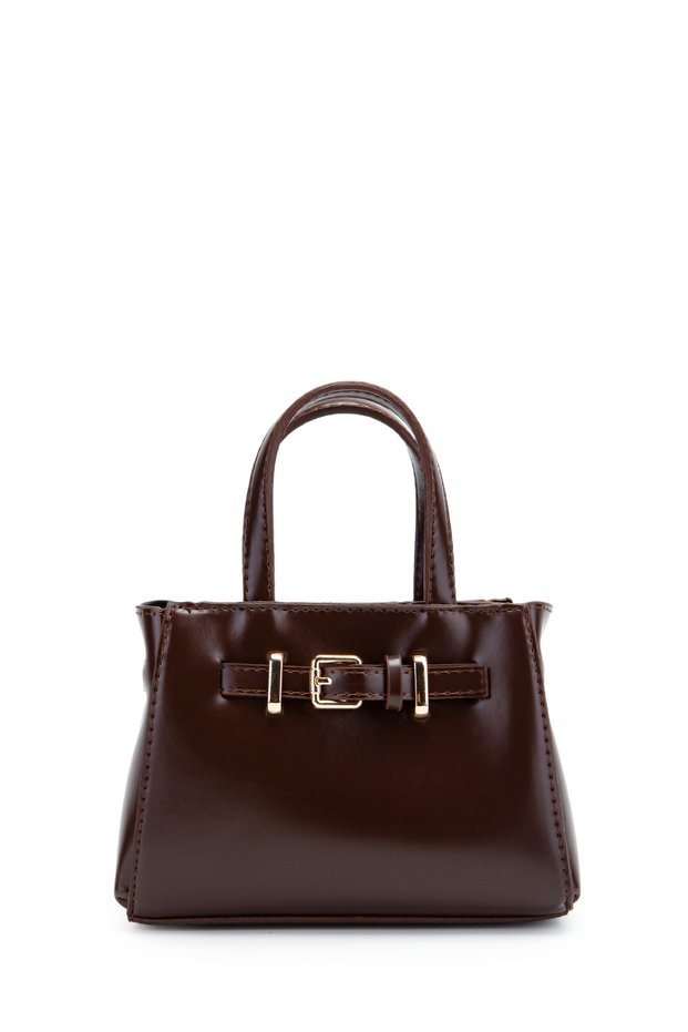 Belt Detail Mini Nadia Women Crossbody Bag Brown