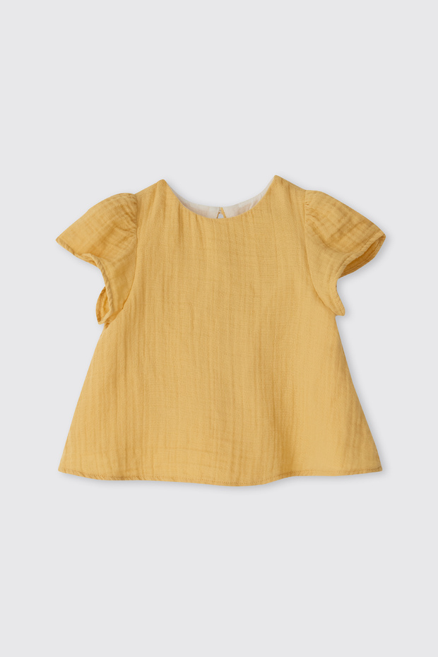 Baby Girl Yellow Muslin Blouse