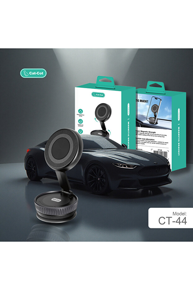 Cat-Cot Magnetic Car Phone Holder - 360° Rotatable, Strong Suction Cup & Universal Compatibility