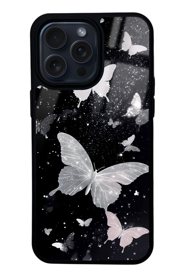 iPhone 15 Pro Max Glossy Phone Case with Butterfly Design