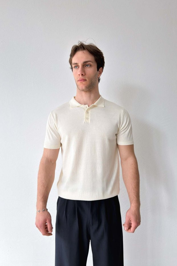 Polo Neck Knitwear T-Shirt
