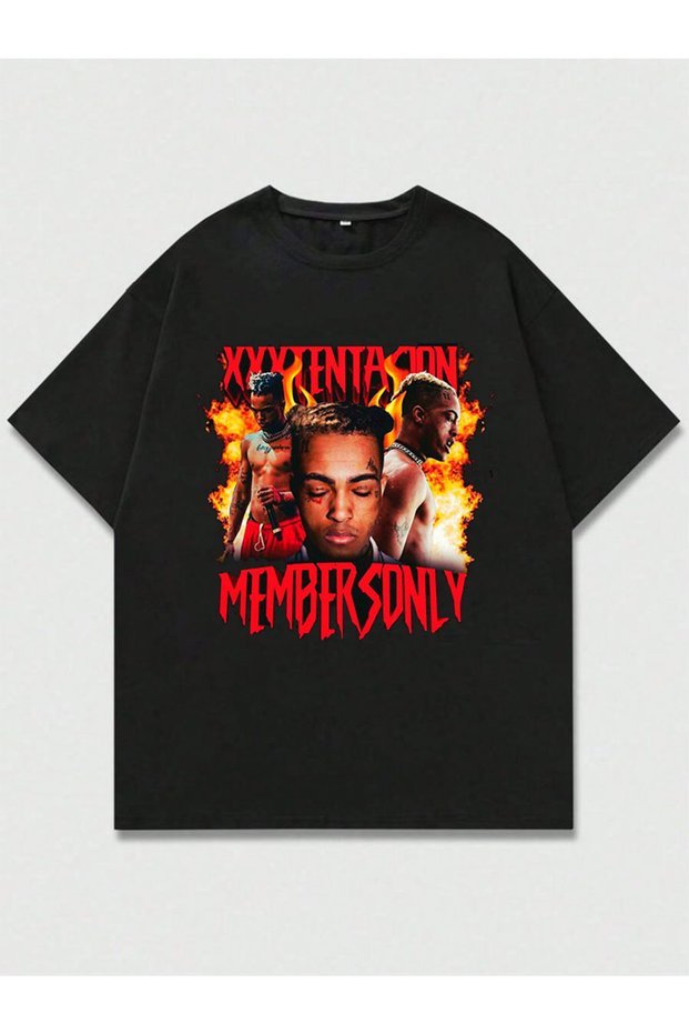 Xxxtentacion-Revenge Printed Unisex Oversize Cut 100% Cotton Crew Neck Rap T-Shirt