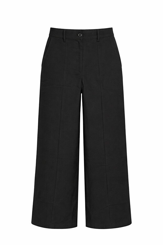 4773 Women's Pleated Palazzo Trousers Black
