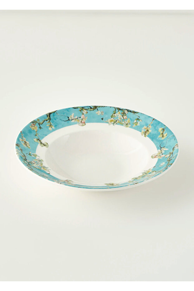 Van Gogh Almond Blossom Porcelain Pasta Plate Turquoise (27 cm)