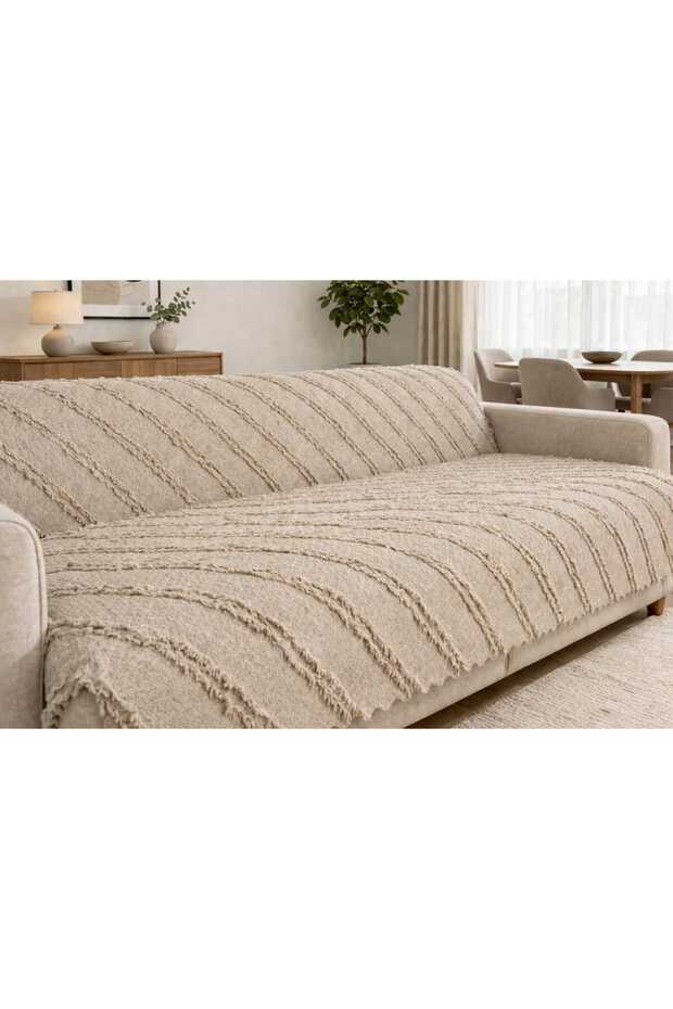 Chenille Tassel Sofa Cover 175X215 cm - Sofa Bed Cover, Non-Slip, Washable, Living Room Sofa Cover