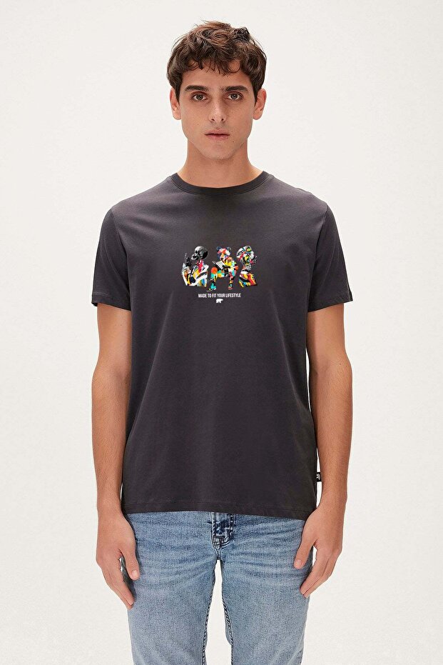 To fit asphalt men's printed t-shirt