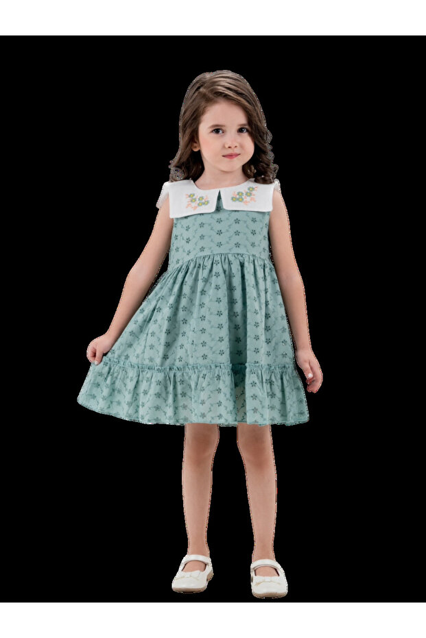 MASAL BRODERIE DRESS - MINT