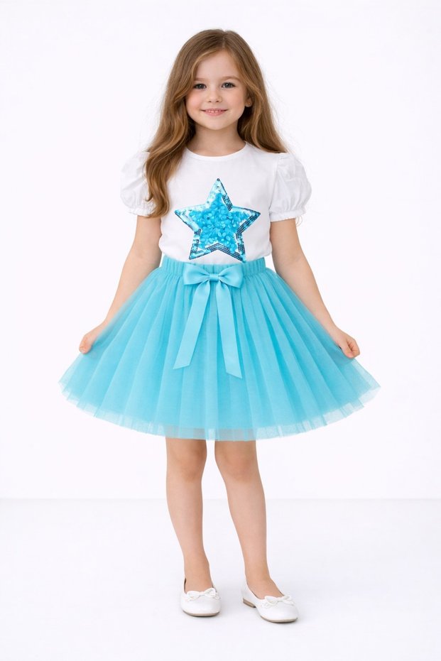 23 April 29 October Show Outfit Girls' Printed T-Shirt & Tutu Skirt Set