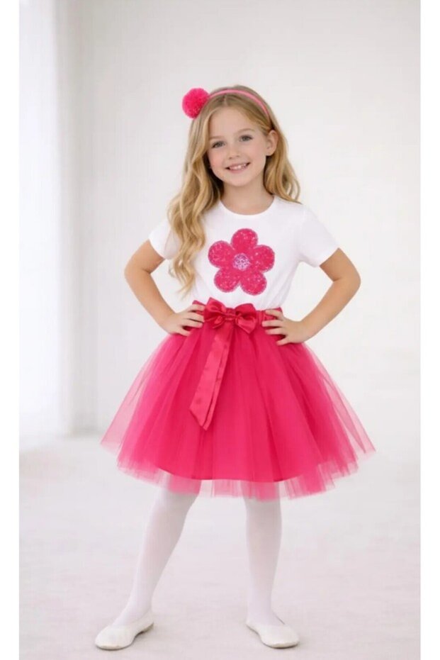 Girl's 23 April 29 October Tutu Skirt & Model T-Shirt Top and Bottom Set