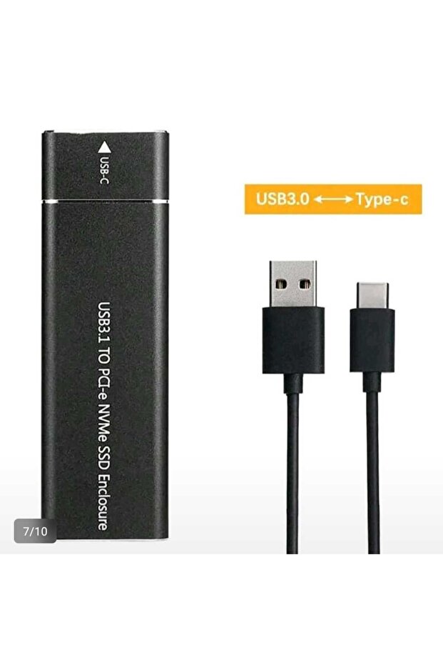 صندوق محرك أقراص SSD محمول بواجهة USB3.1 PCIe بسرعة 10 جيجابت في الثانية،