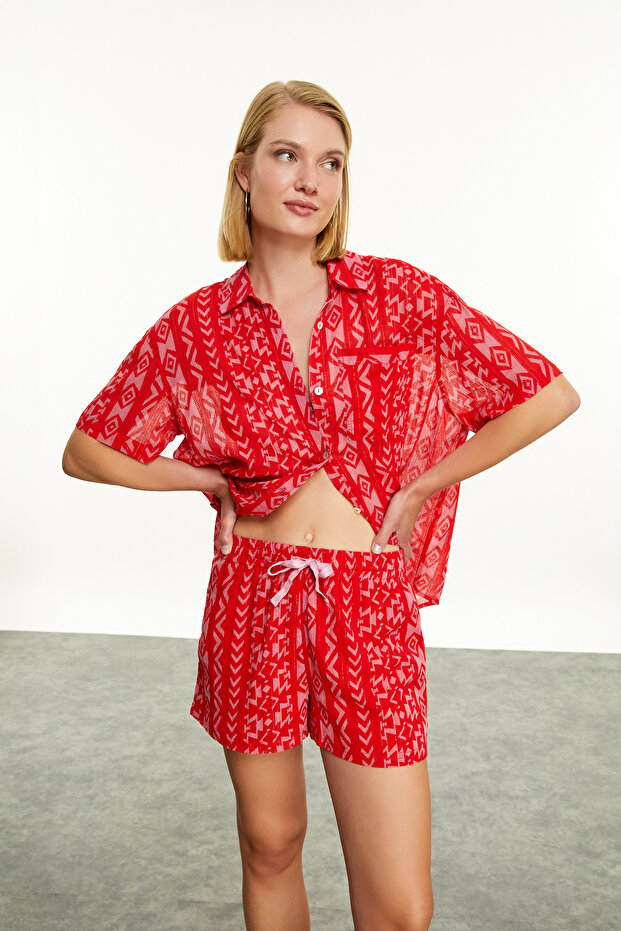 ETNİK BASKILI KISA ŞORT - 2