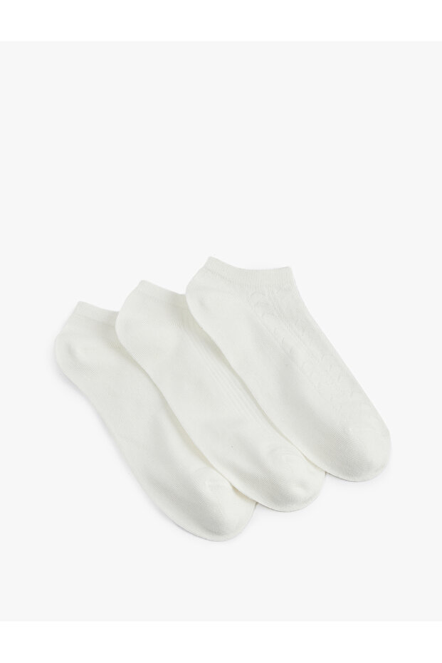 3-Piece Basic Set of Cotton Booties Socks