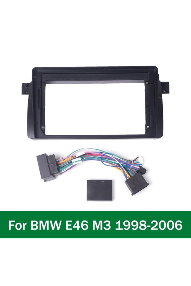 إطار الوسائط المتعددة مقاس 9 بوصات + مجموعة مقابس متوافقة مع BMW 3 Series E46 1998-2005