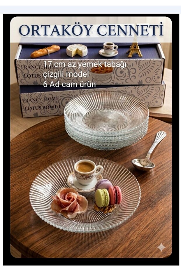 Small Dinner Plate 6 Pieces Glass 17 cm Deep Plate Rayan Brand Line Model Stylish and Showy