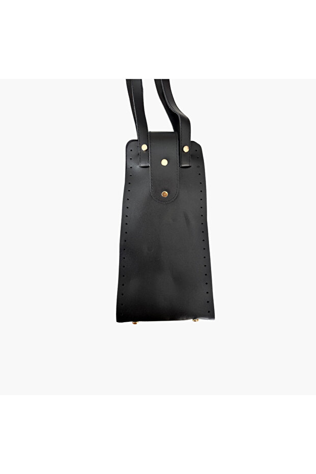 Gold Buckle Medium Bellows Faux Leather Bag Set