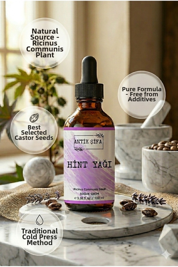 100 ML Castor Oil - 100% Non-Dilution, Natural Fixed Oil