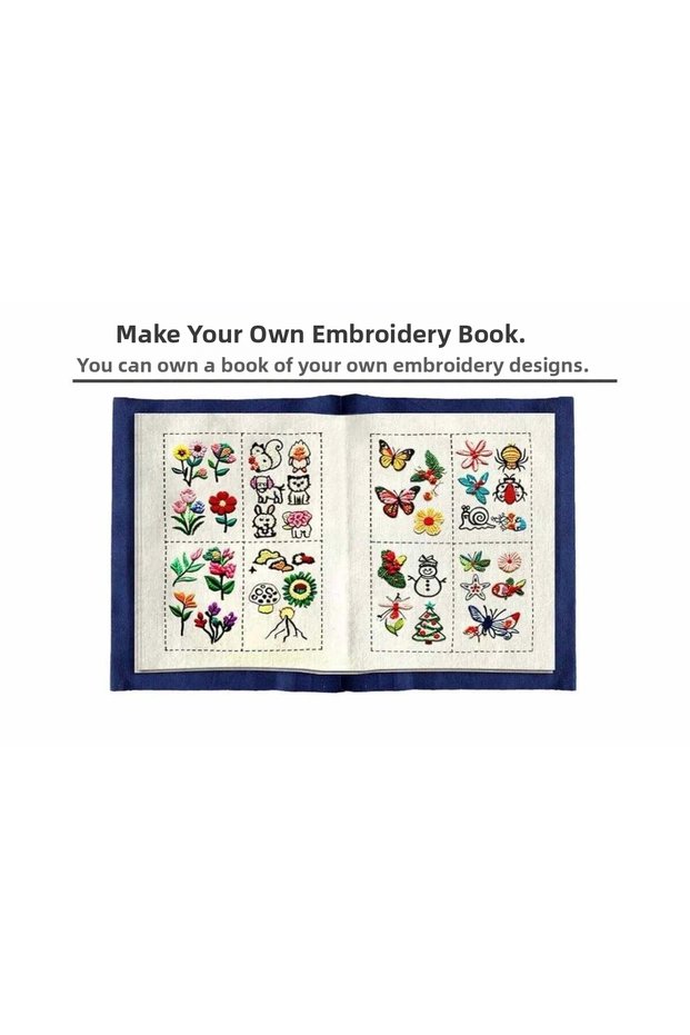 Embroidery Training Kit 24 Colors of Thread - Patterned Embroidery Book and All Materials Included