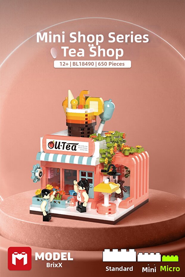 Balody Mini Shop Series Tea Shop Building Block Set 650 Pieces