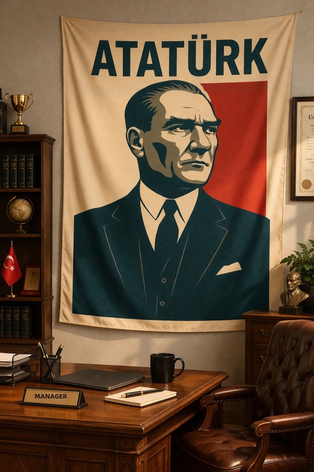 Ataturk Themed Wall Covering Carpet Quality Fabric