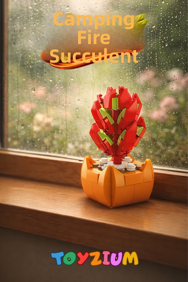 Florist Campfire Succulent Building Block Flower Set (94 Pieces) - Sagittarius Crassula Capitella