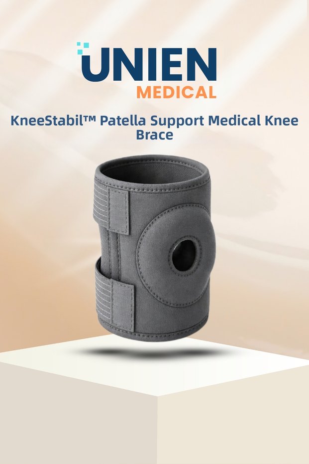 Kneestabil ™ Patella Supported Medical Knee Brace – Gray Ligament Supported Meniscus and Knee Protector