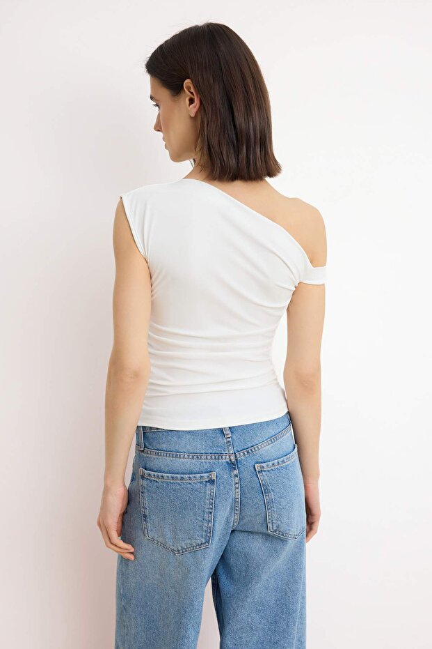 Ekru Örme Bluz TEDSS24BZ00031 - 4