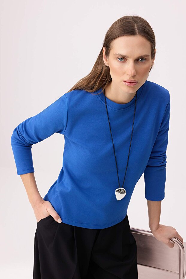 Cobalt Regular/Normal Fit Long Sleeve Soft Knitted Blouse Twoss26Bz00693