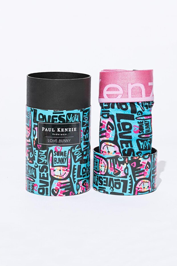Unique Effect Patterned Men's Boxers - Love Bunny