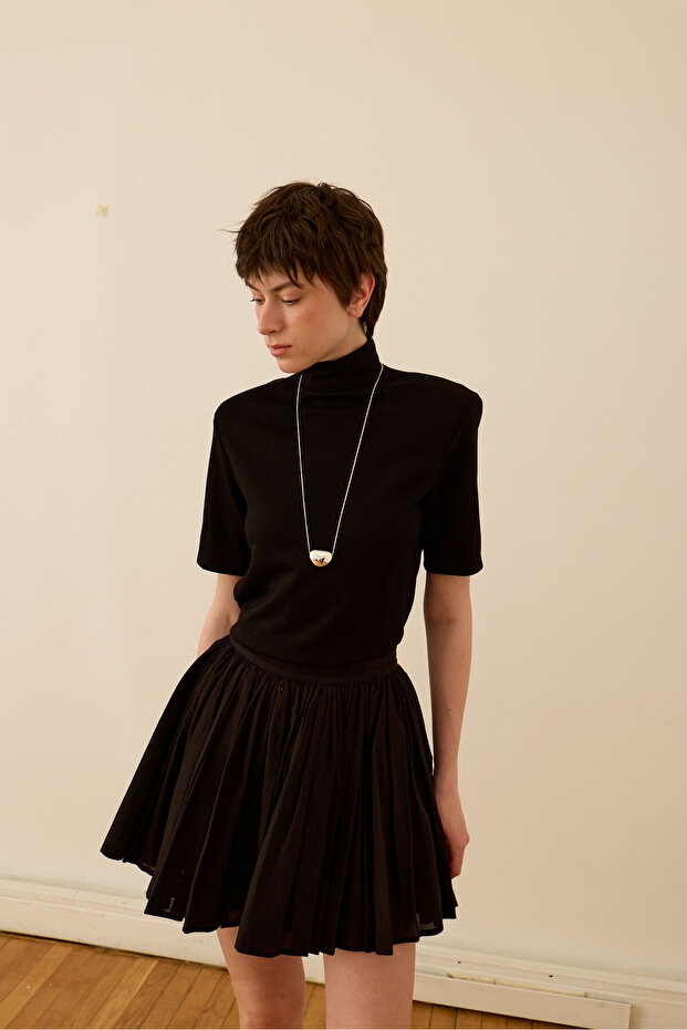 Tricou căptușit cu guler vertical - 2