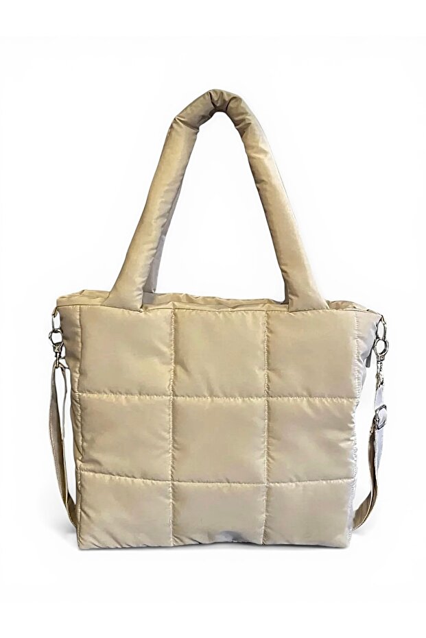Women's Ecru Quadrato Puffer Bag