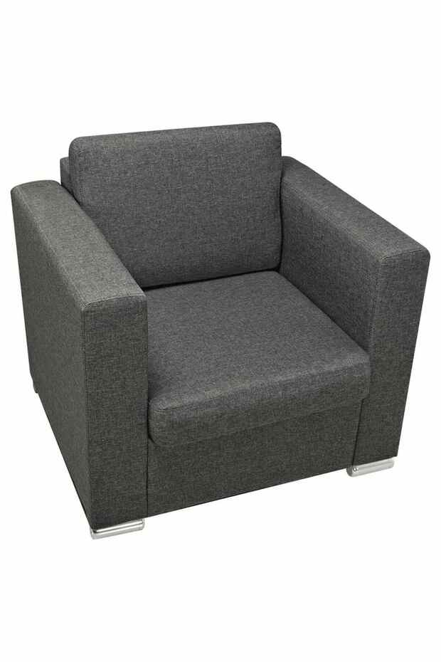 Fotoliu, gri închis, material textil - 3