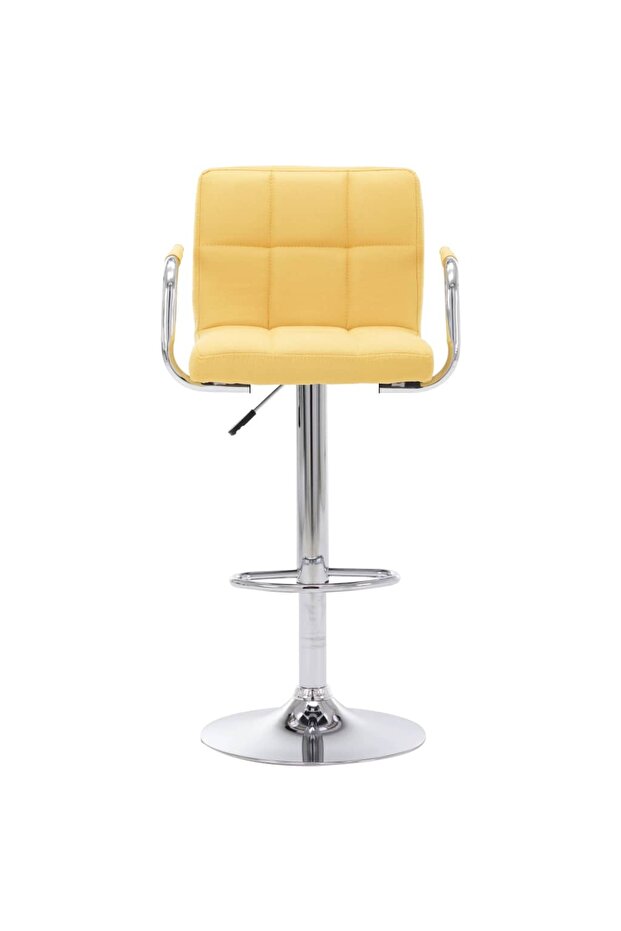 Scaun de bar, galben, material textil - 2