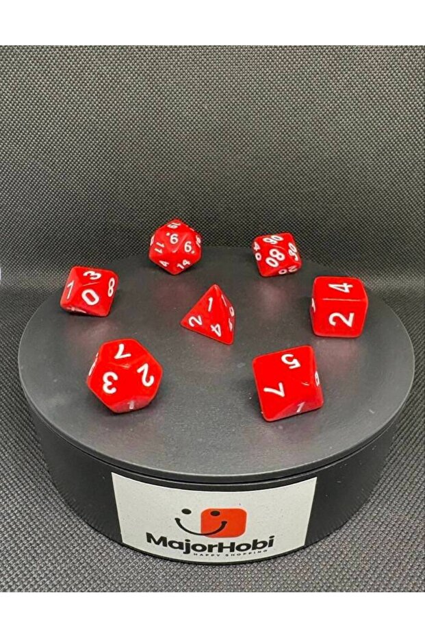 مجموعة من 7 قطع من مكعبات DND FRP - مجموعة مكعبات ألعاب الطاولة RPG من Red Dungeons & Dragons