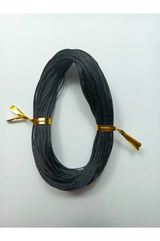 Zift Black Color (Shiny Sparkling Black) 1 mm 20 Meters Waxed Cord Saddler Leather Sewing Necklace Bead Jewelry Design Bracelet Cord