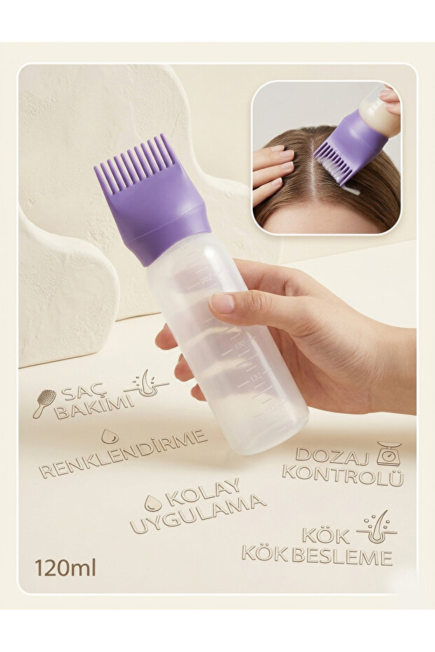 Comb Hair Coloring Bottle, Dyeing Hair Bottoms, Applying Care Oil