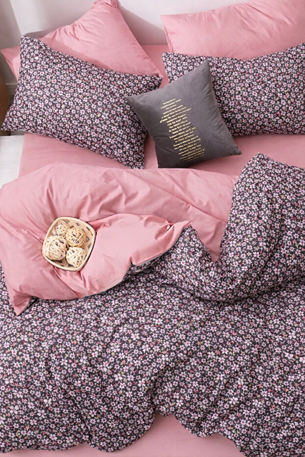 Elastic Sheet Bedding Set Double Size Alyseum Pink