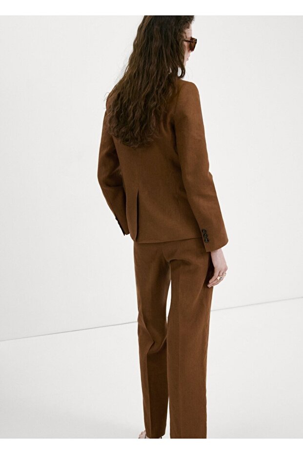 Keten blazer ceket - 4