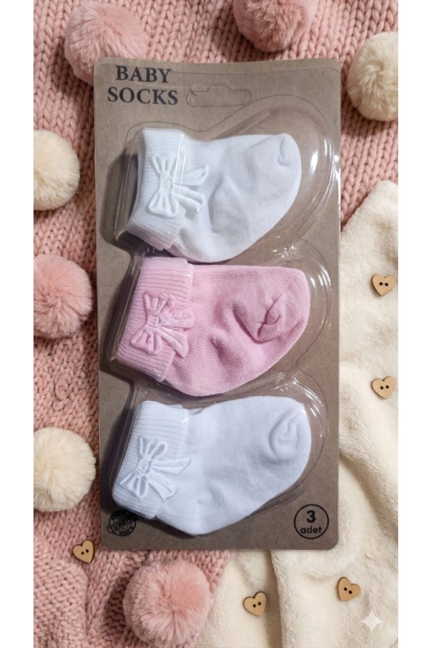 3 Pairs of Bowknot Gift Baby Girl Socks