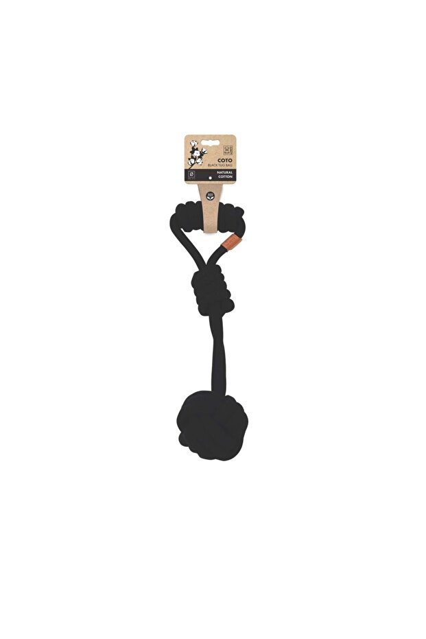 Coto Tug Ball Knitted Dog Toy Black 36 cm